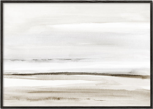 Quadro paisagem em aquarela neutra