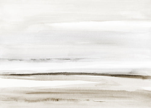Quadro paisagem em aquarela neutra