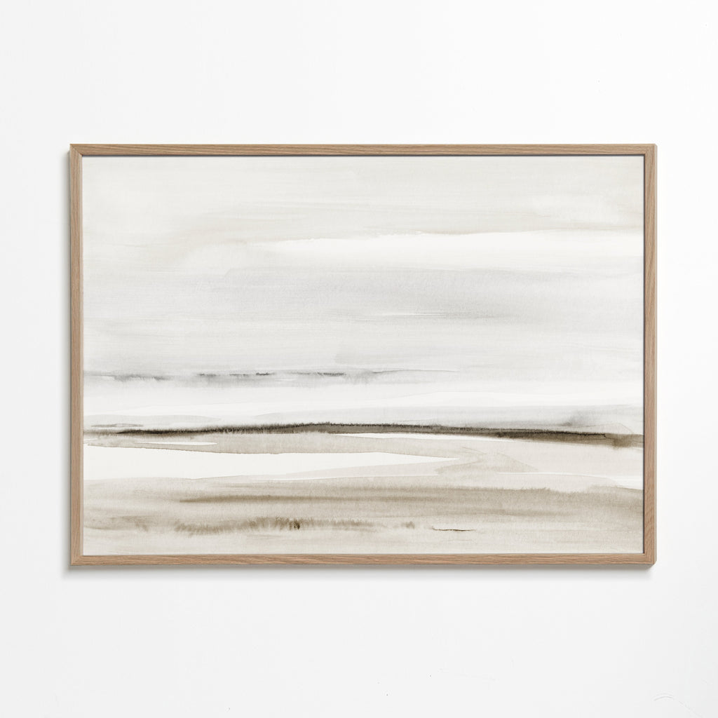 Quadro paisagem em aquarela neutra