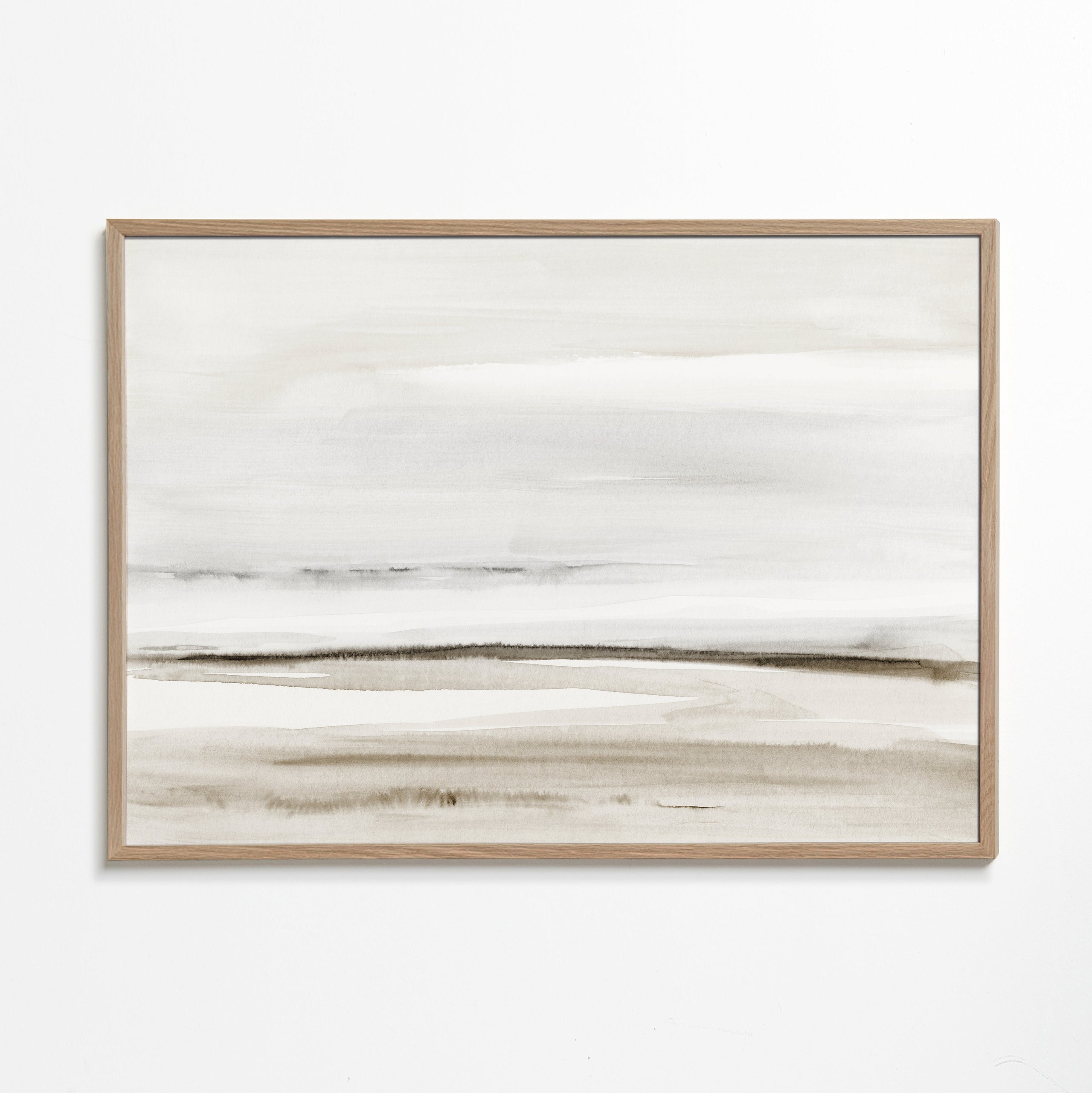 Quadro paisagem em aquarela neutra