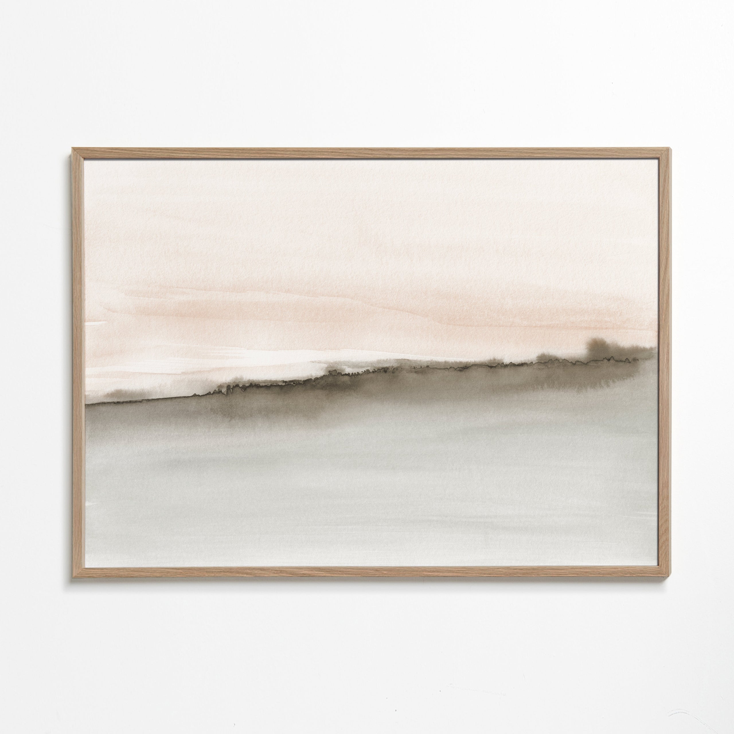 Paisagem em aquarela coral e sépia