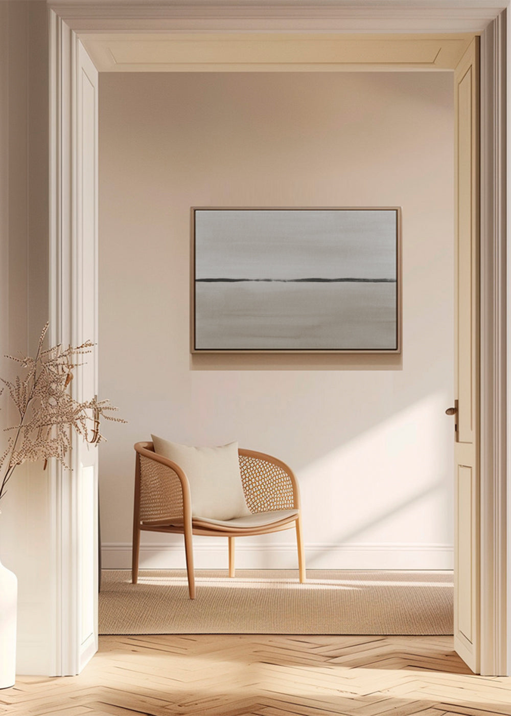 Horizonte minimalista em tons bege