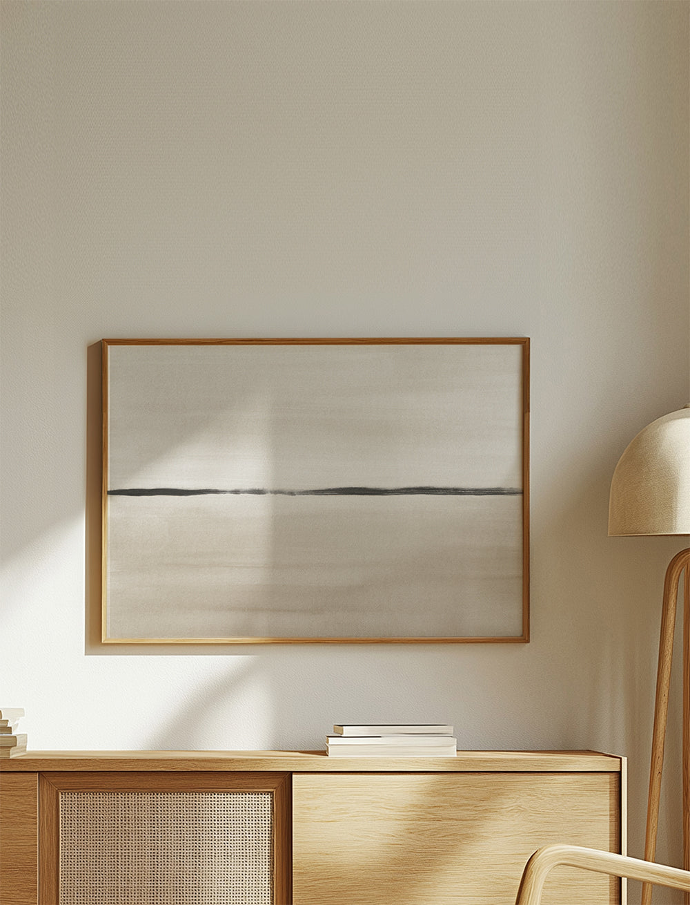 Horizonte minimalista em tons bege