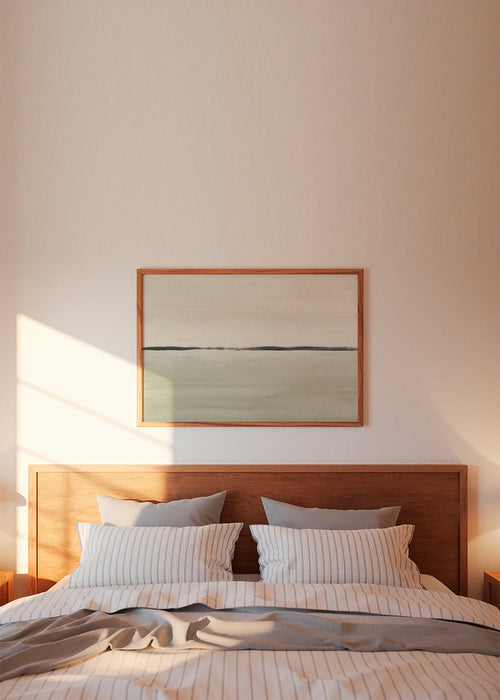 Arte para paisagem: horizonte minimalista em oliva