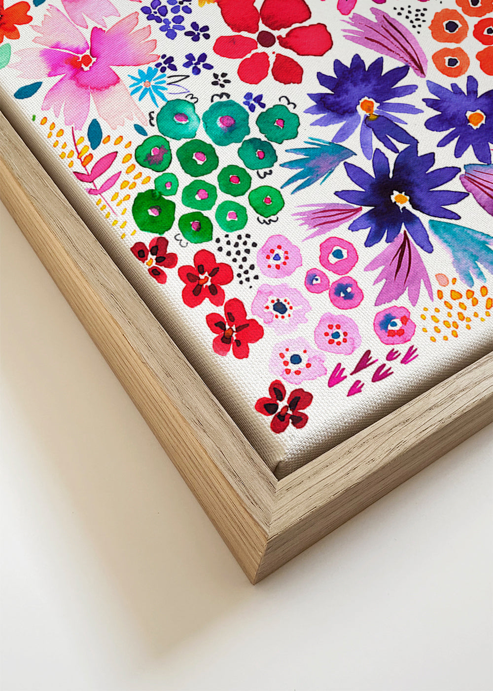 Estampa botânica de flores coloridas