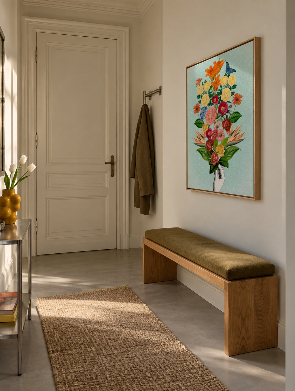 Botanical Blue - Framed canvas in an interior