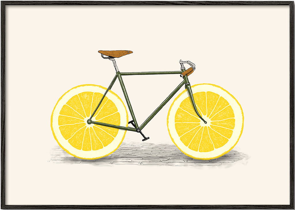 Arte para cozinha bicicleta com rodas de limão