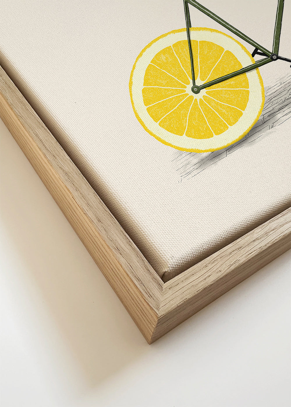 Arte para cozinha bicicleta com rodas de limão