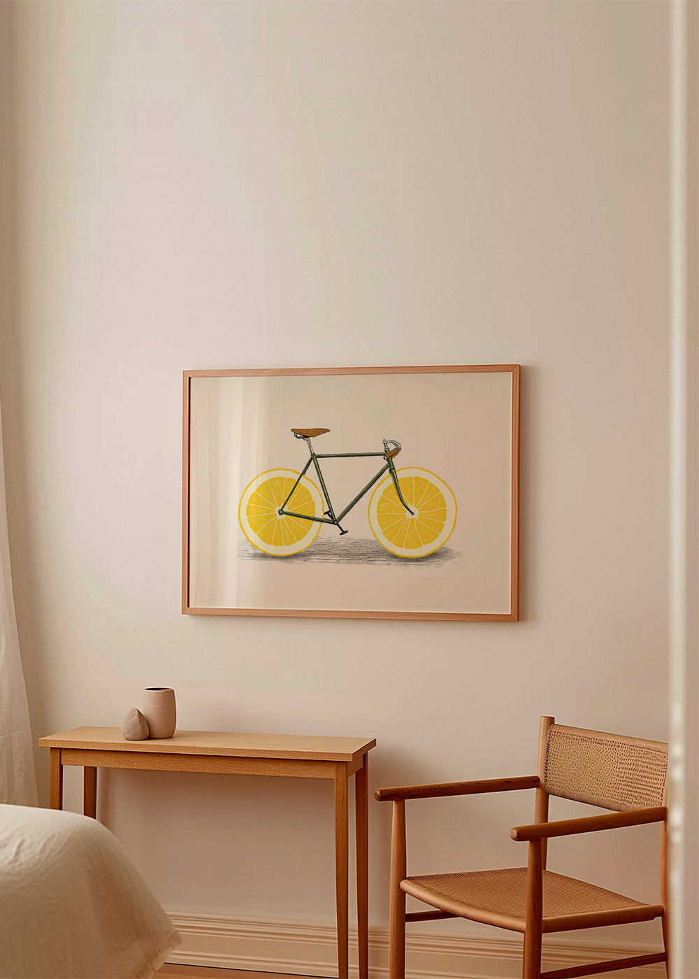 Arte para cozinha bicicleta com rodas de limão