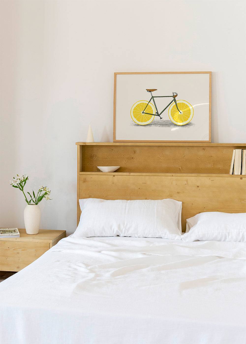 Arte para cozinha bicicleta com rodas de limão