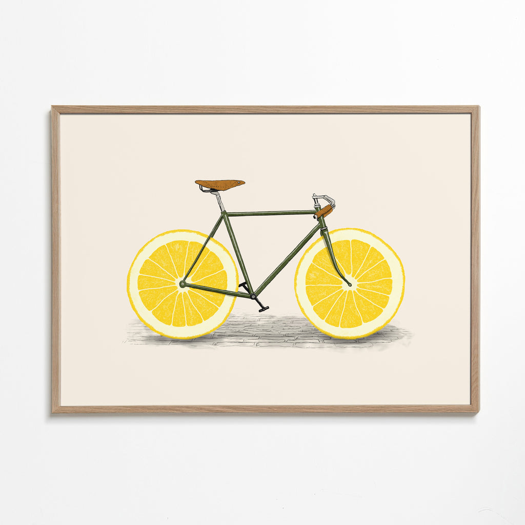 Arte para cozinha bicicleta com rodas de limão