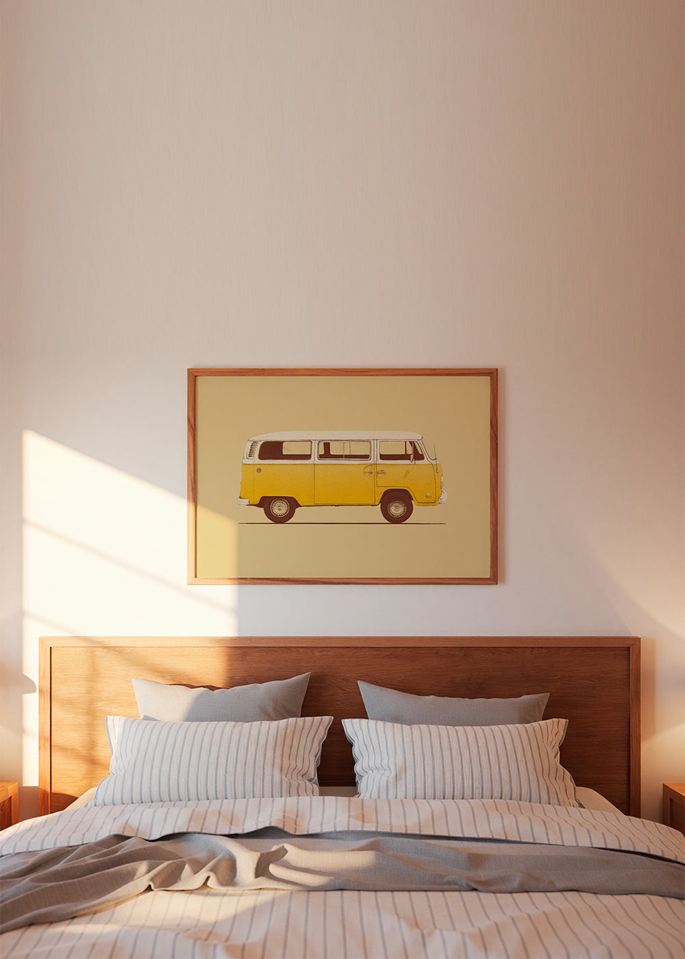 Ilustração carrinha amarela vintage