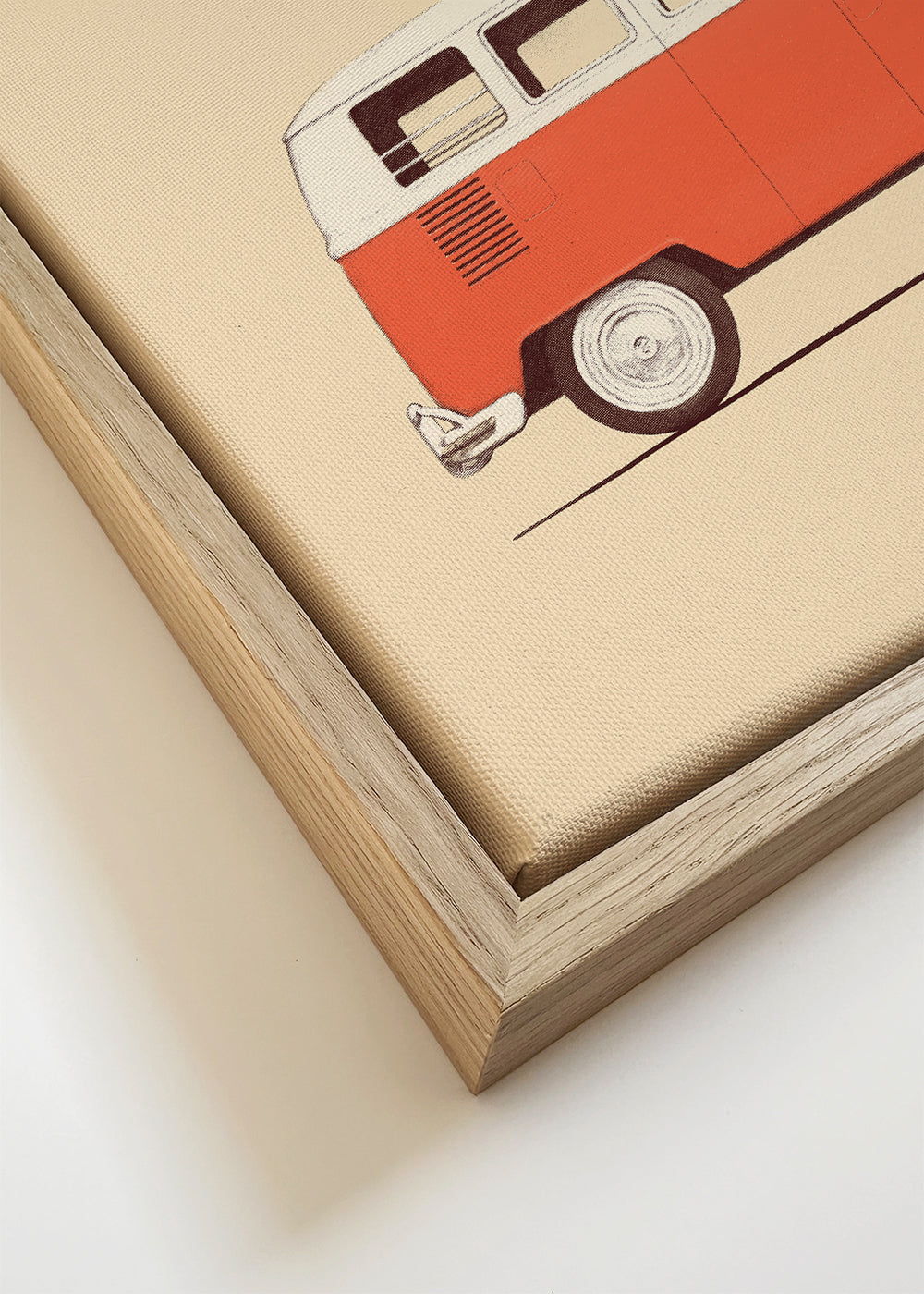 Quadro vintage furgão vermelho