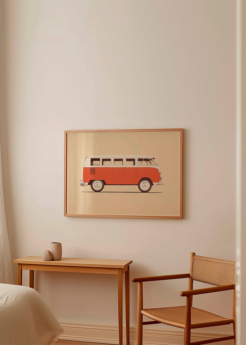 Quadro vintage furgão vermelho