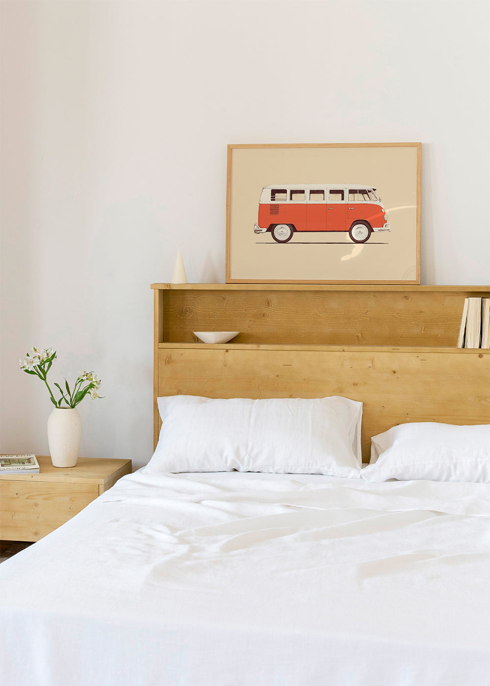 Quadro vintage furgão vermelho