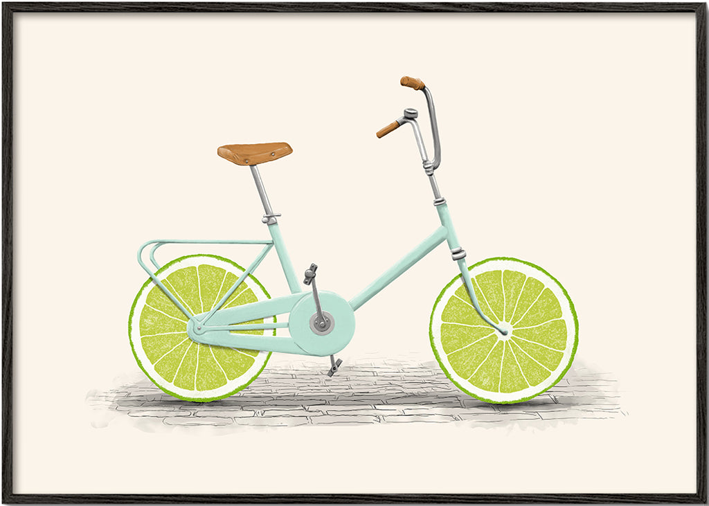 Ilustração bicicleta com rodas de lima