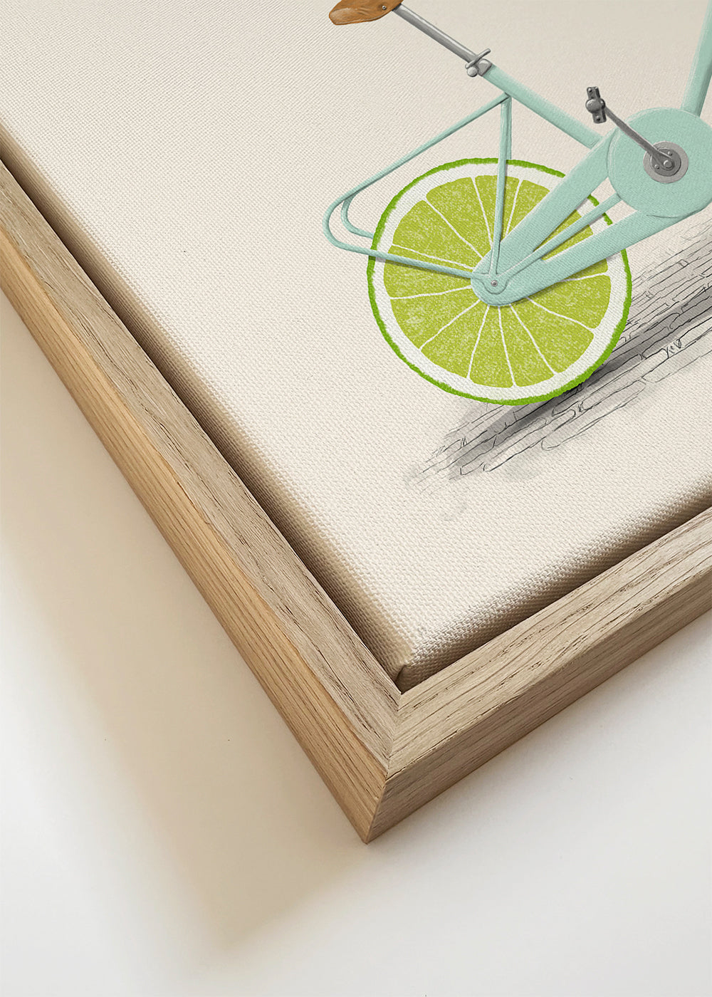 Ilustração bicicleta com rodas de lima