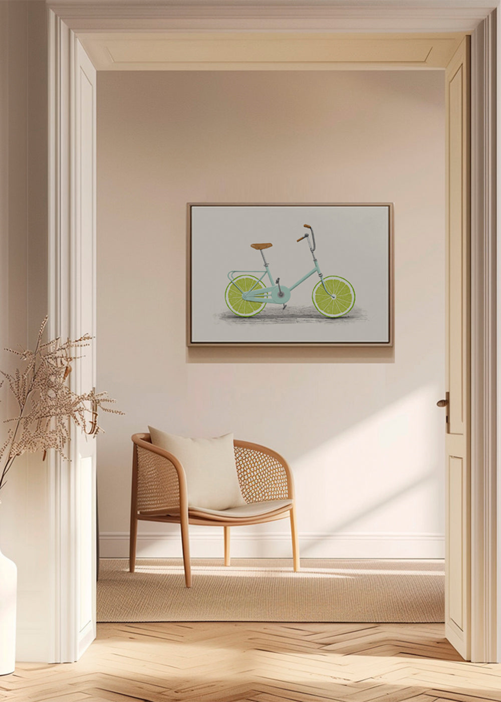 Ilustração bicicleta com rodas de lima