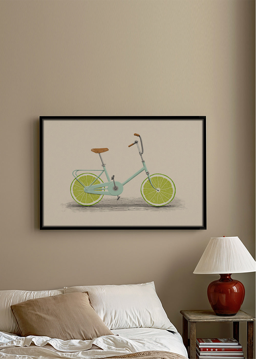 Ilustração bicicleta com rodas de lima