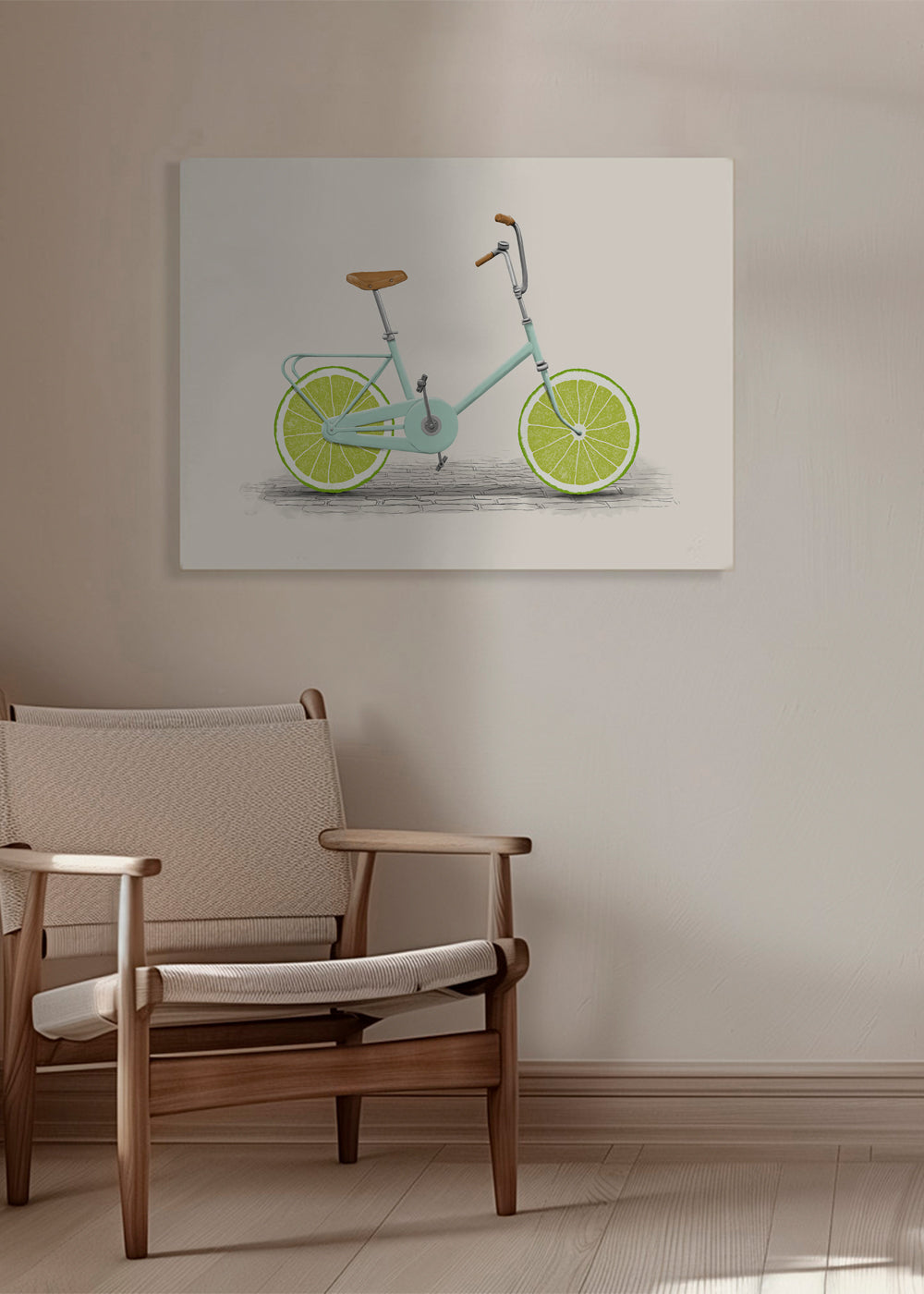 Ilustração bicicleta com rodas de lima