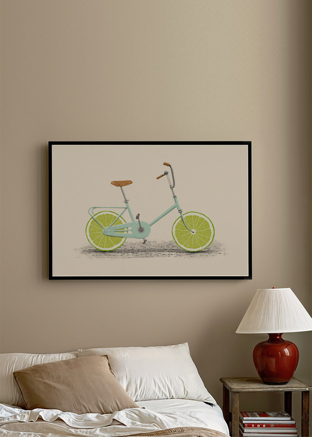 Ilustração bicicleta com rodas de lima