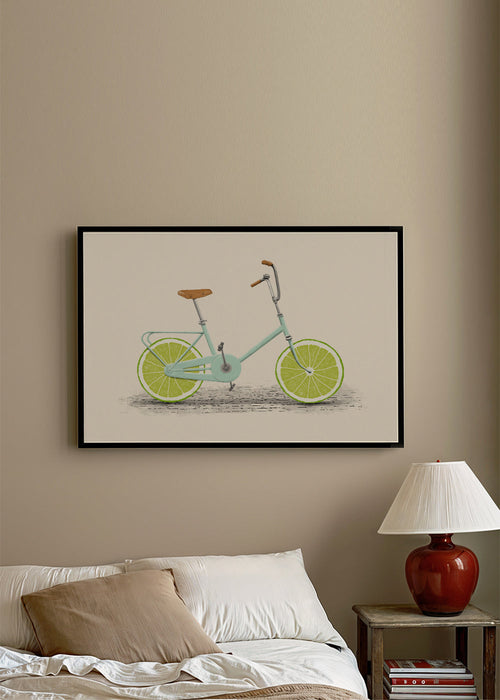 Ilustração bicicleta com rodas de lima