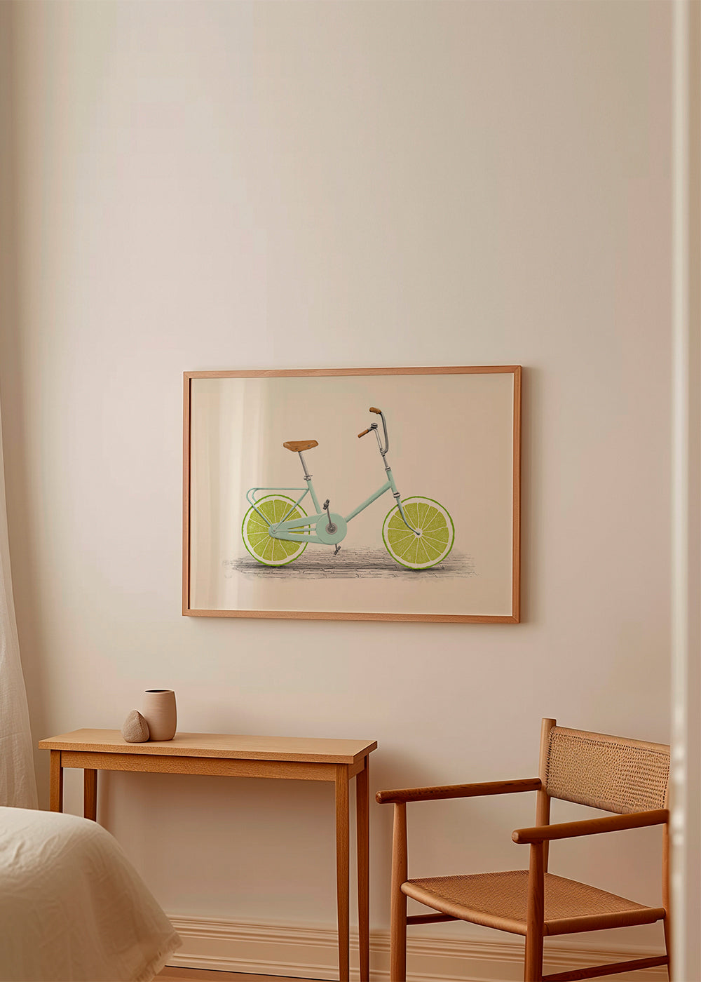 Ilustração bicicleta com rodas de lima