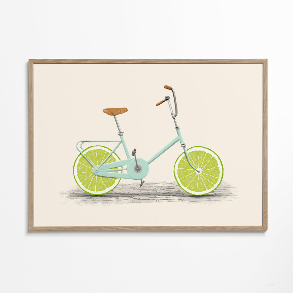 Ilustração bicicleta com rodas de lima