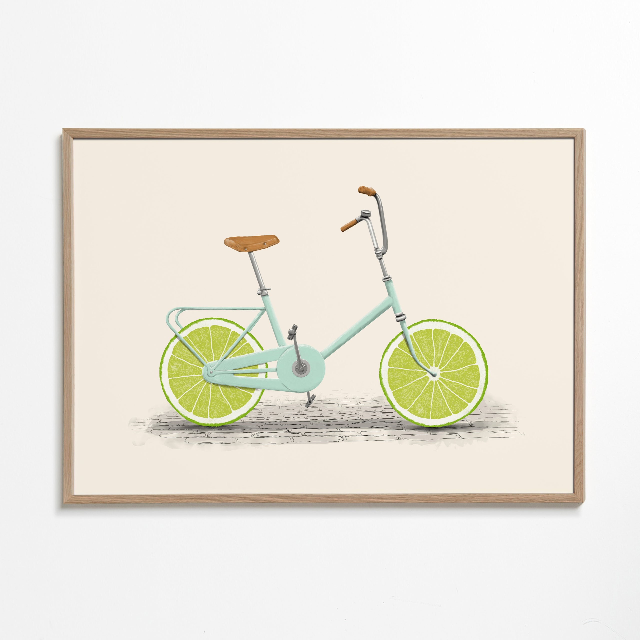 Ilustração bicicleta com rodas de lima