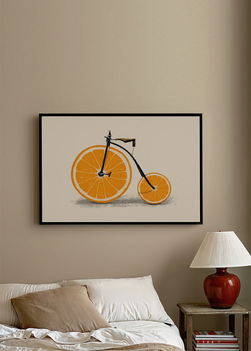 Arte para cozinha: bicicleta de laranja