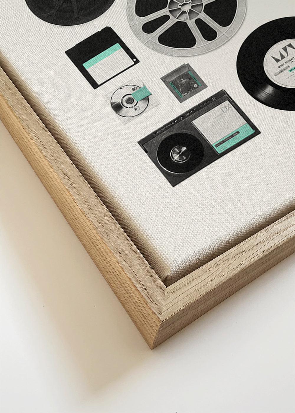 Estampa vintage de suportes musicais em colagem