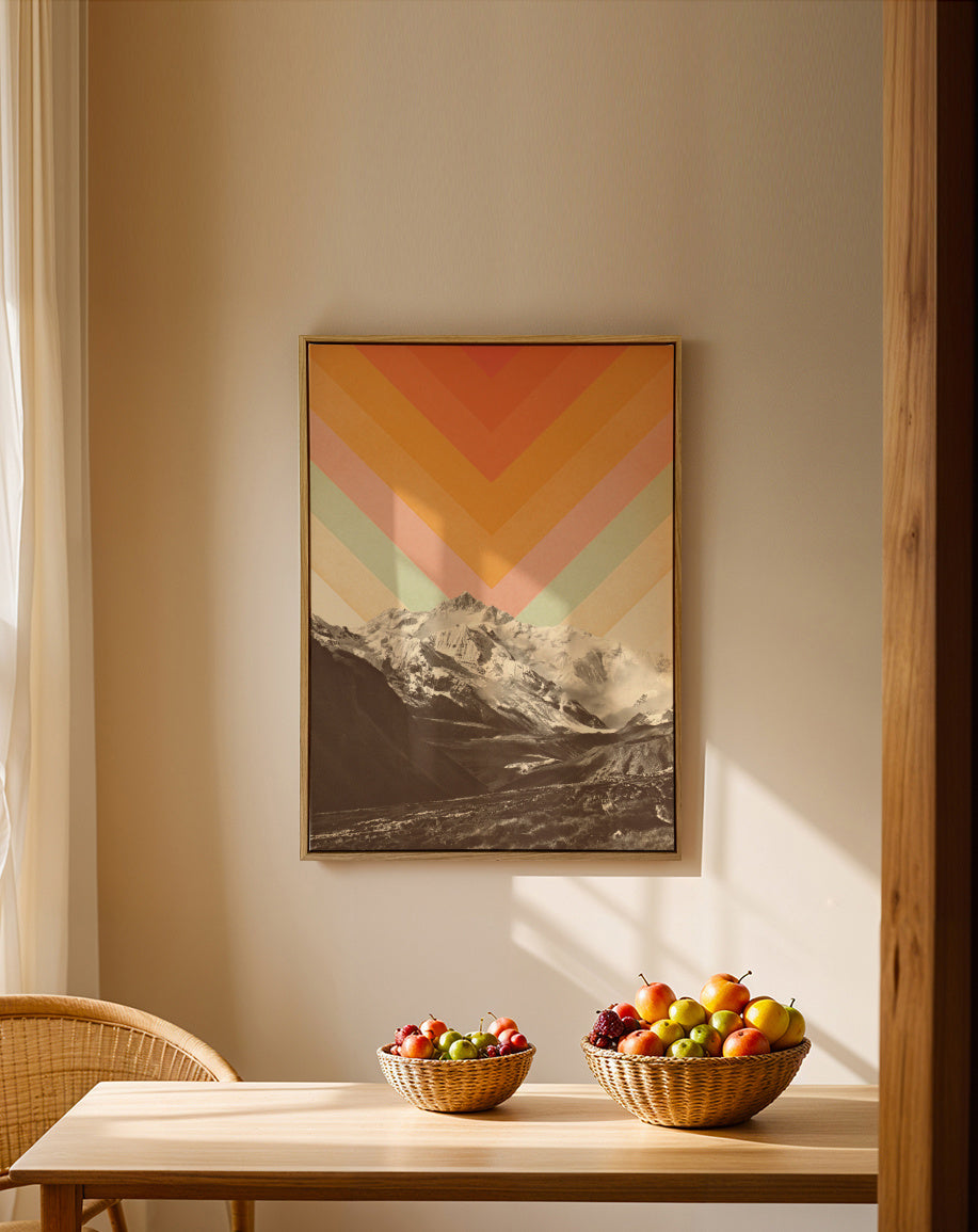 Mountainscape 2 - Framed canvas in an interior