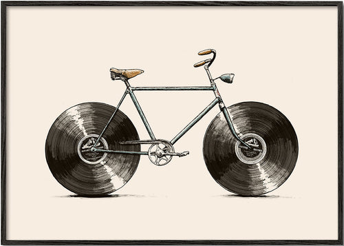 Ilustração bicicleta rodas de vinil