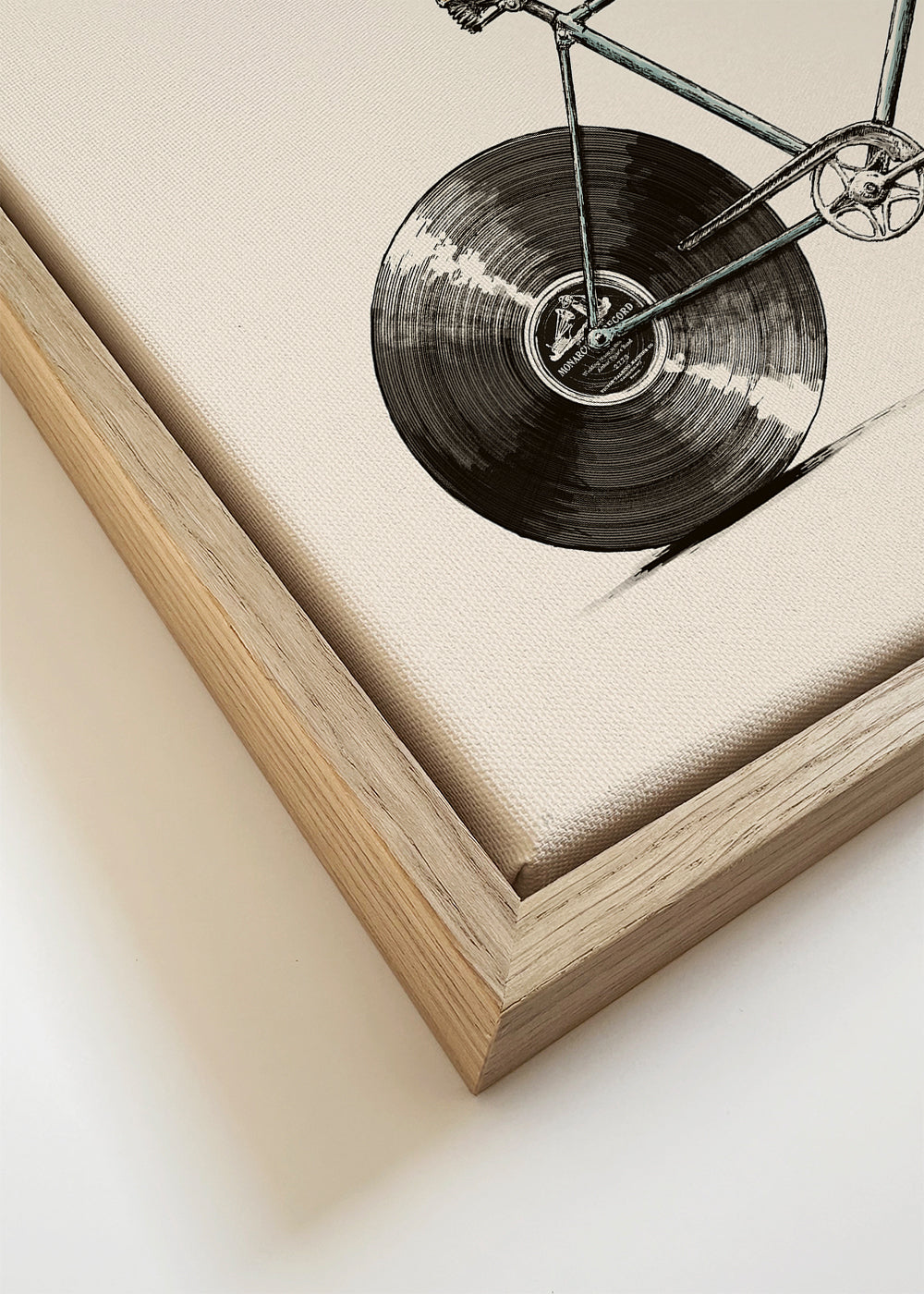 Ilustração bicicleta rodas de vinil