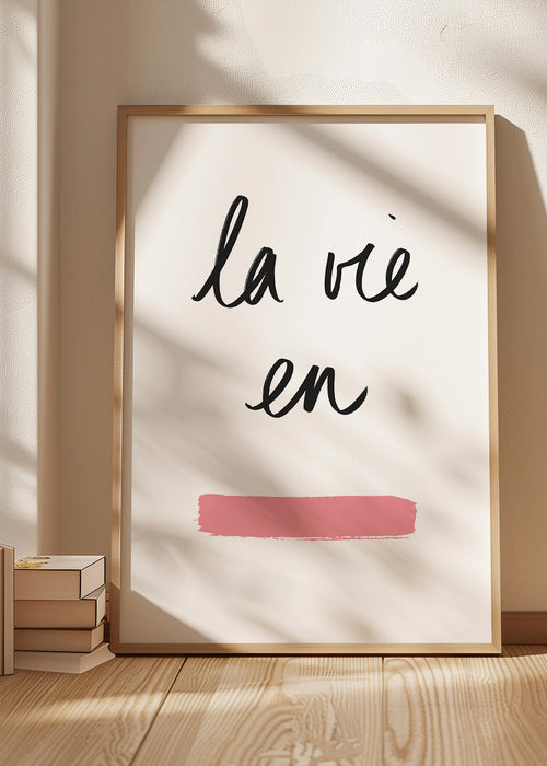 Ilustração La vie en com pincelada rosa