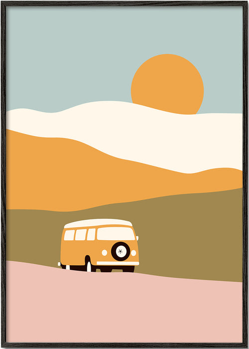 Quadro minimalista com van e sol