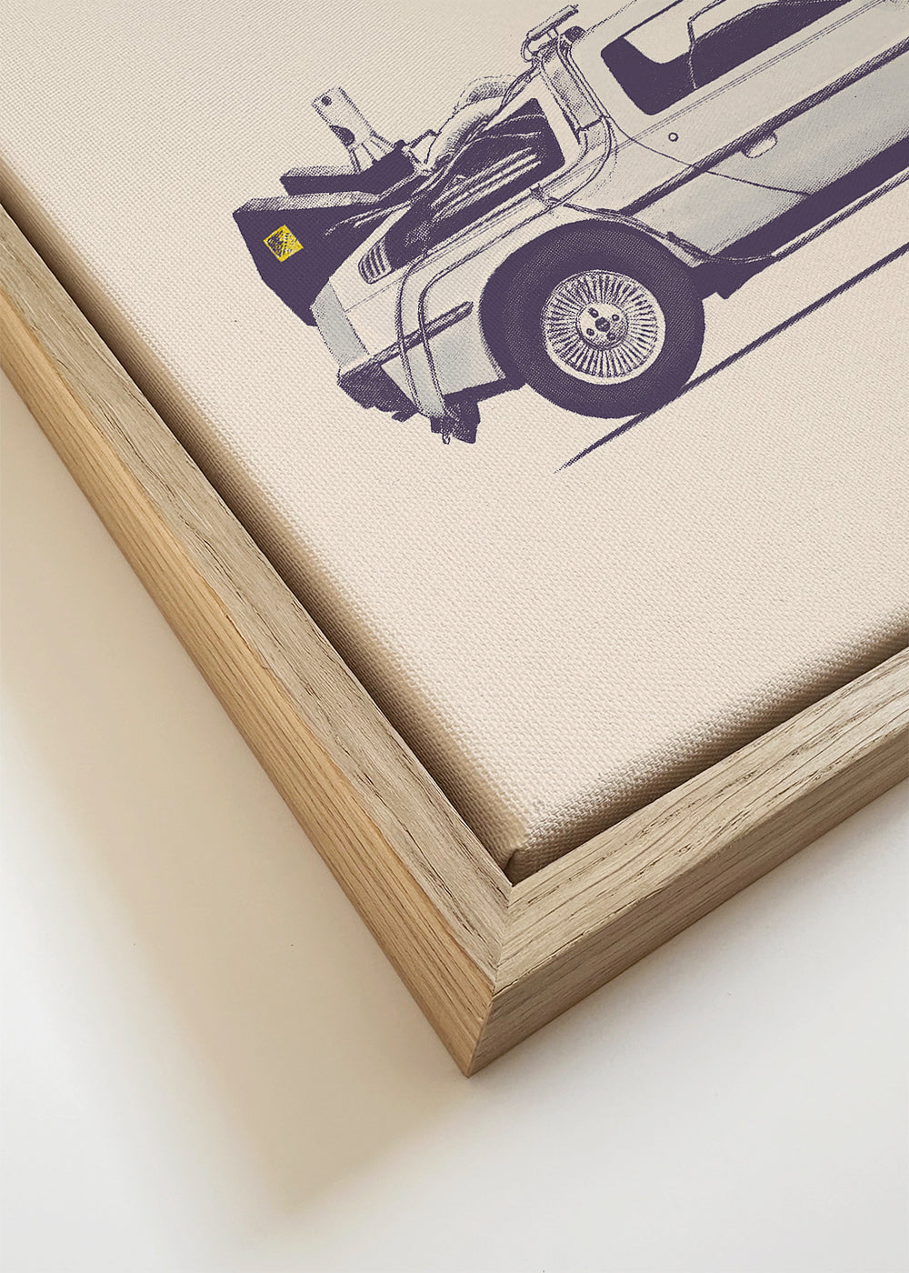 Arte vintage carro DeLorean de perfil