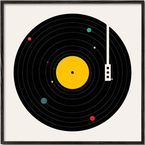 Impressão vintage com vinil gráfico