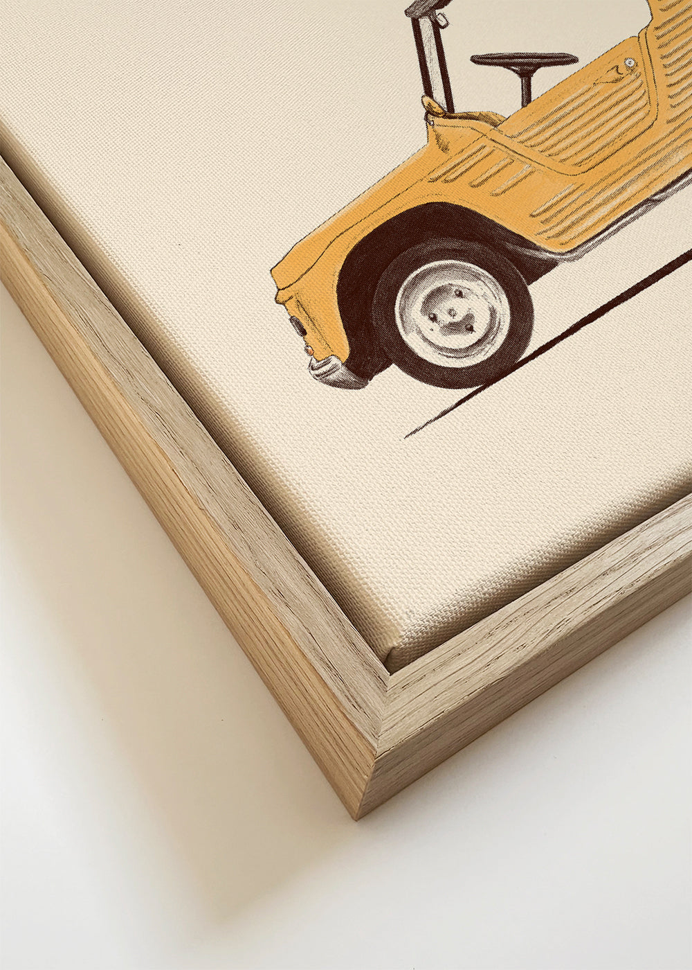 Quadro vintage carro com prancha de surf