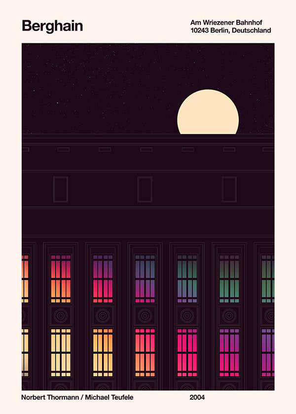 Poster cidade fachada iluminada