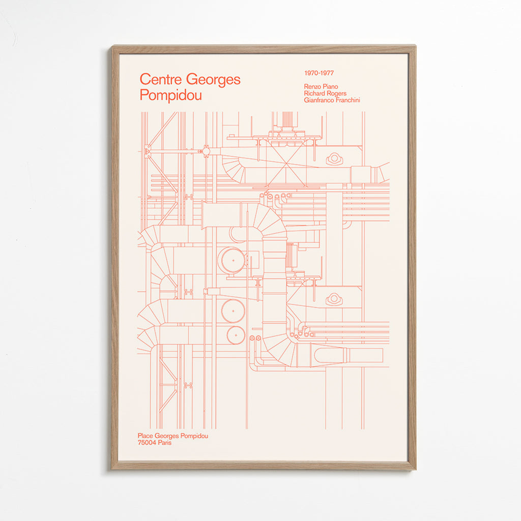 Arte para cozinha Centre Pompidou esquema técnico