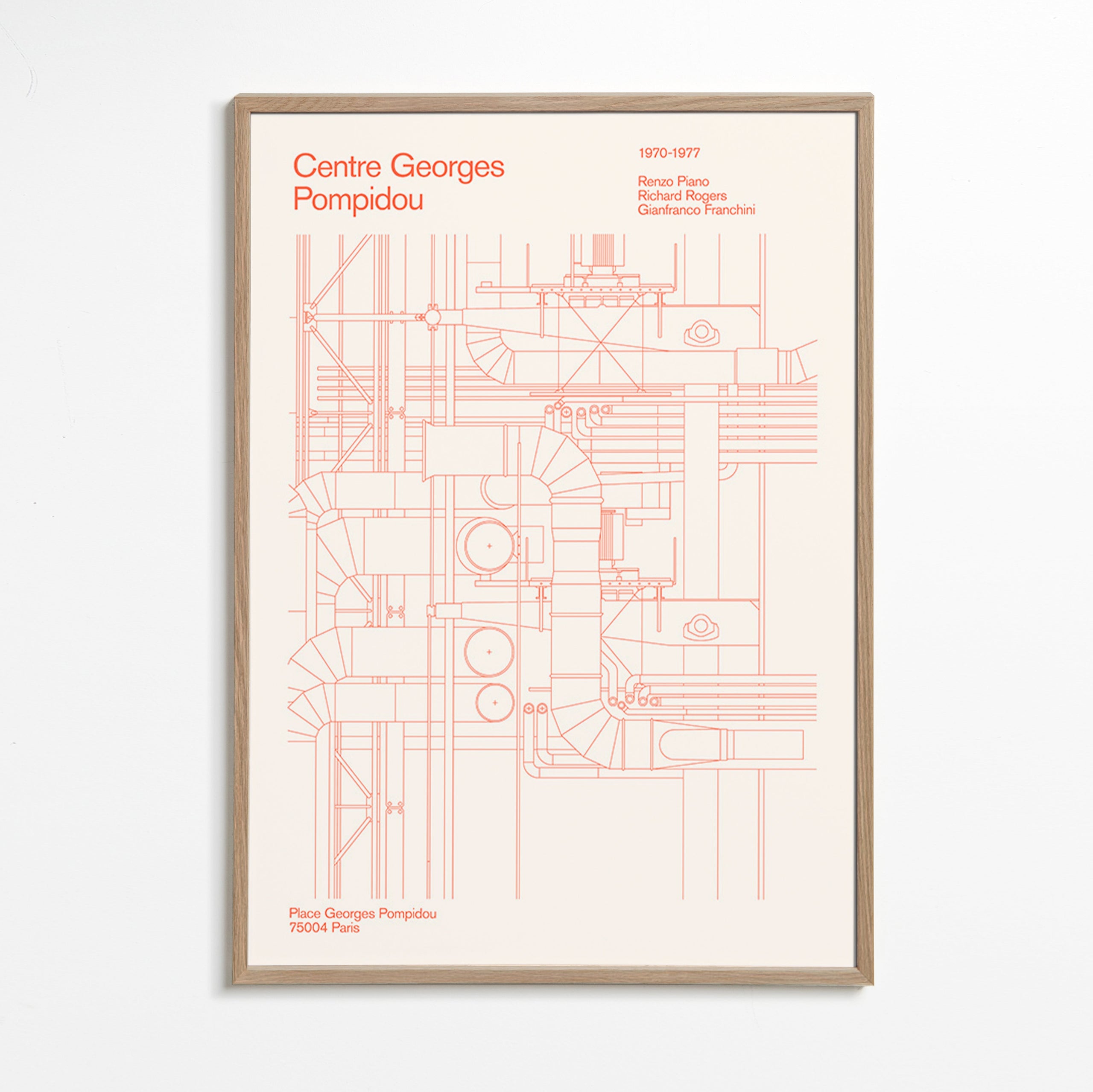 Arte para cozinha Centre Pompidou esquema técnico