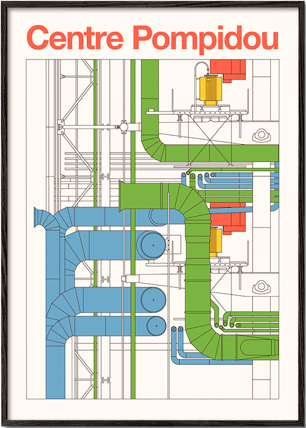 Arte de cidade Centre Pompidou, diagrama arquitetônico