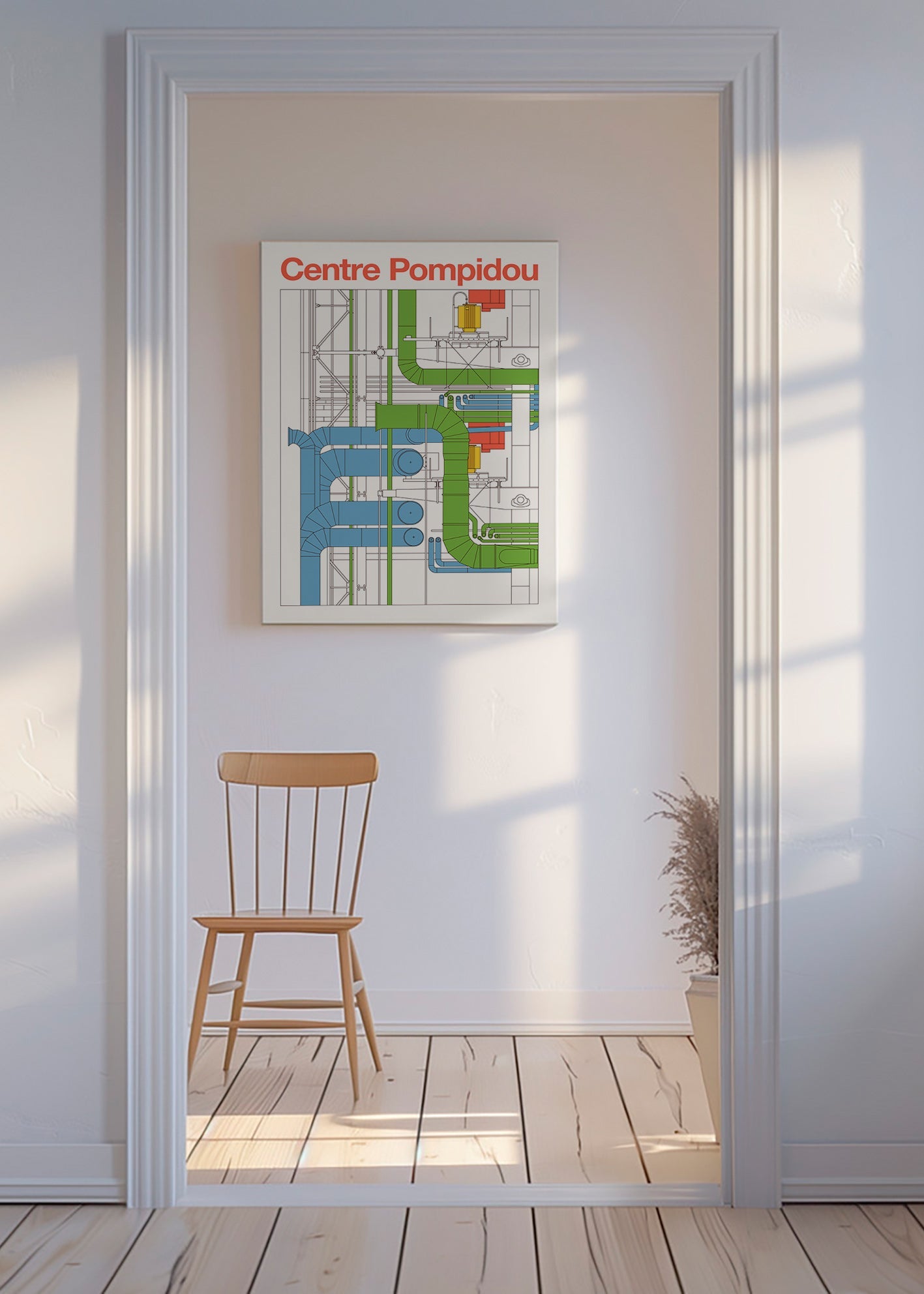 Arte de cidade Centre Pompidou, diagrama arquitetônico