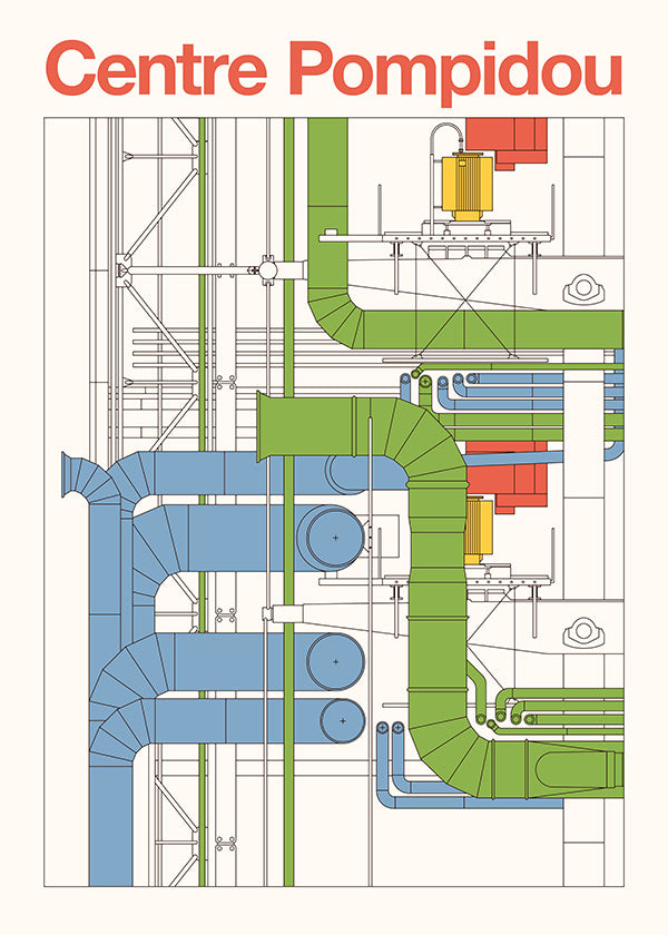 Arte de cidade Centre Pompidou, diagrama arquitetônico