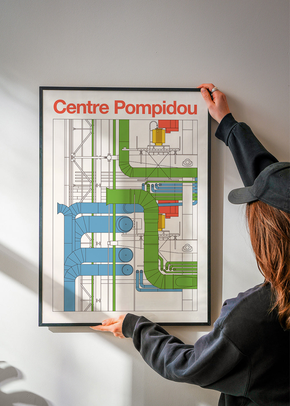 Arte de cidade Centre Pompidou, diagrama arquitetônico