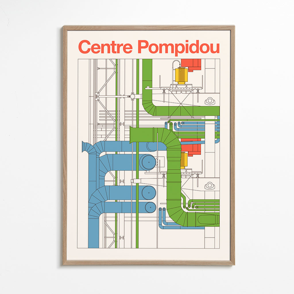 Arte de cidade Centre Pompidou, diagrama arquitetônico