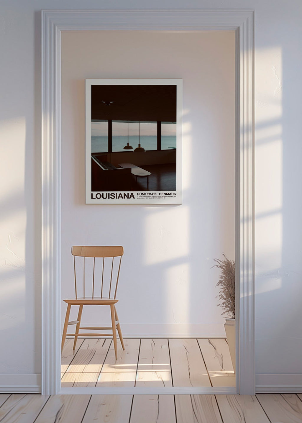 Quadro de cidades com vista para o mar