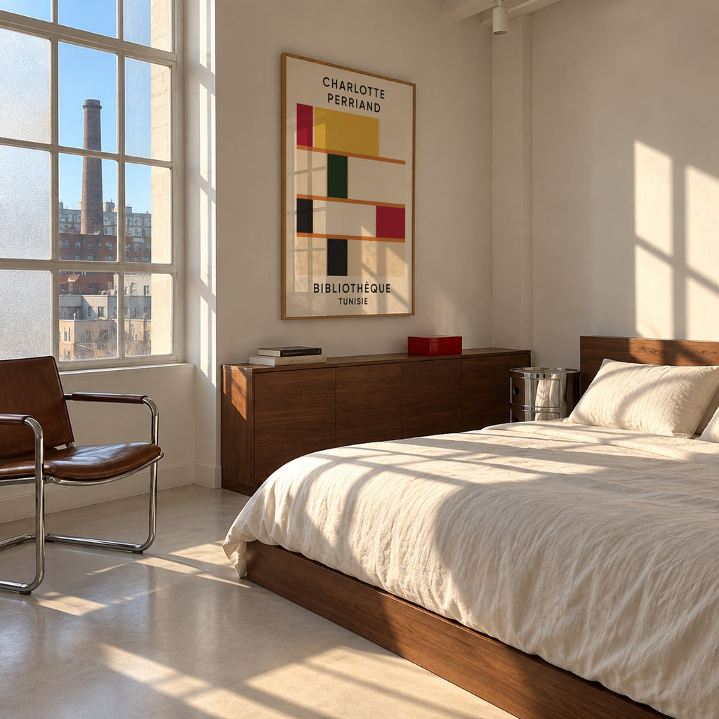 Charlotte Perriand - Bibliothèque - Tunisie - Framed poster in an interior