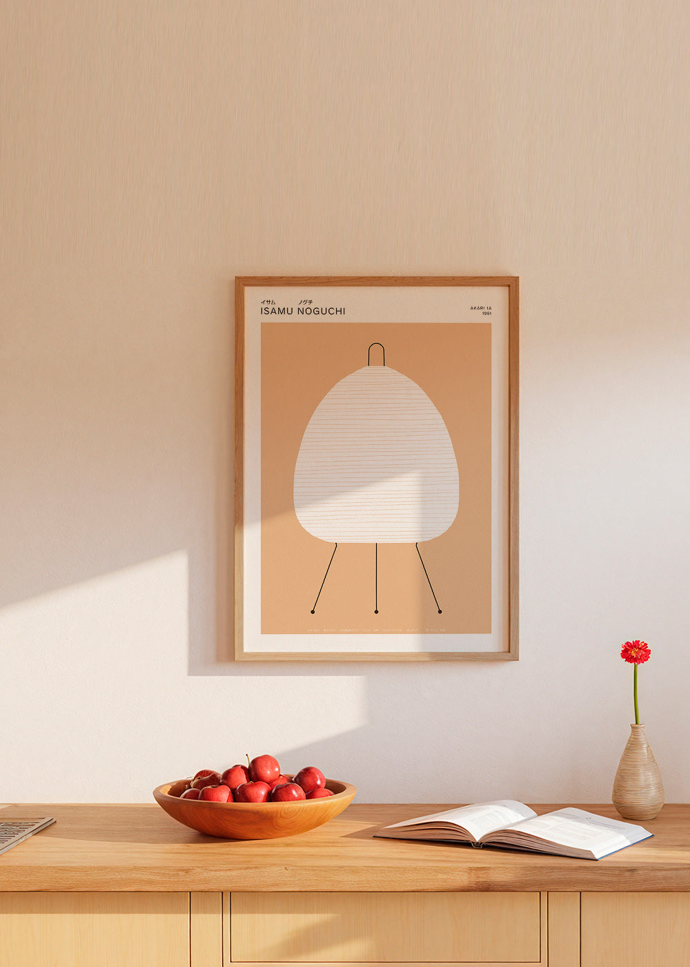 Quadro minimalista Noguchi lâmpada Akari